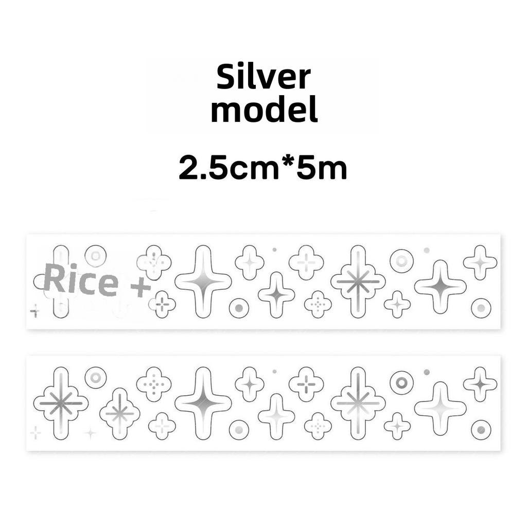 Decorative Sticker Tape Roll Hand Ledger Guka Basic DIY Hot Silver Sticker Tape