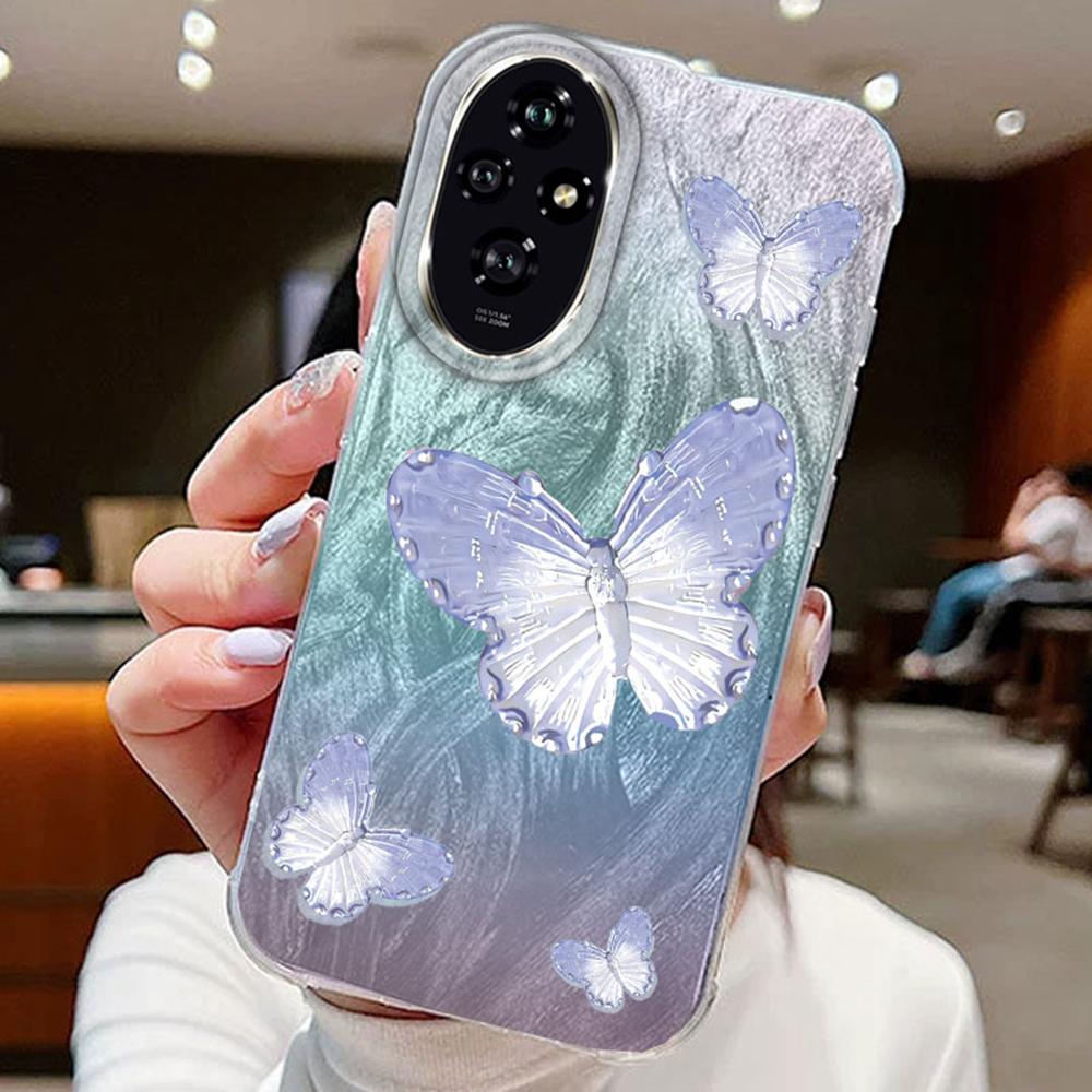 Purple Butterfly Phone Cases For Honor 400 200 Magic 7 Lite 200 Pro X9a X9c X8b X8a Schmetterlinge Silicone Couple Fundas Cover