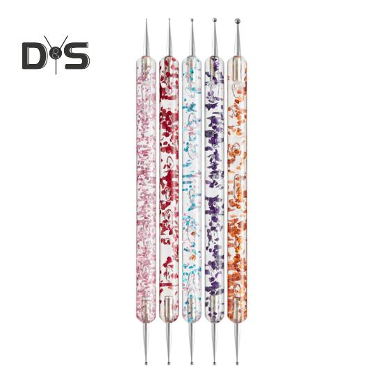 5PCS Nail Dotting Pen Art Kit Dual Head DIY Nail Embossing Tool for Transfer Tracing Paper Nail Design Tools for Nail Art