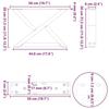 VidaXL Coffee Table Legs 2 Pieces Natural Steel 50 X (30-31,3) Cm Steel 4012687