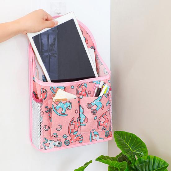 Bolsillo Colgante Mano de Obra Fina Impermeable Algodón Lino Patrón Lindo Estampado Bolsita para Detrás de la Puerta para el Hogar