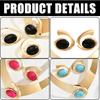 Versatile Geometric Jewelry with Oval Stone Gold Color Necklace Earrings Set Geometry Accessories For Stylish Women