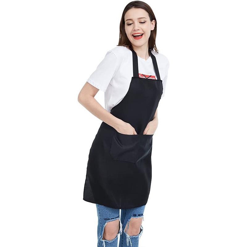 Modern Minimalist Adjustable Polyester Tie-Back Apron - Solid Color for Work