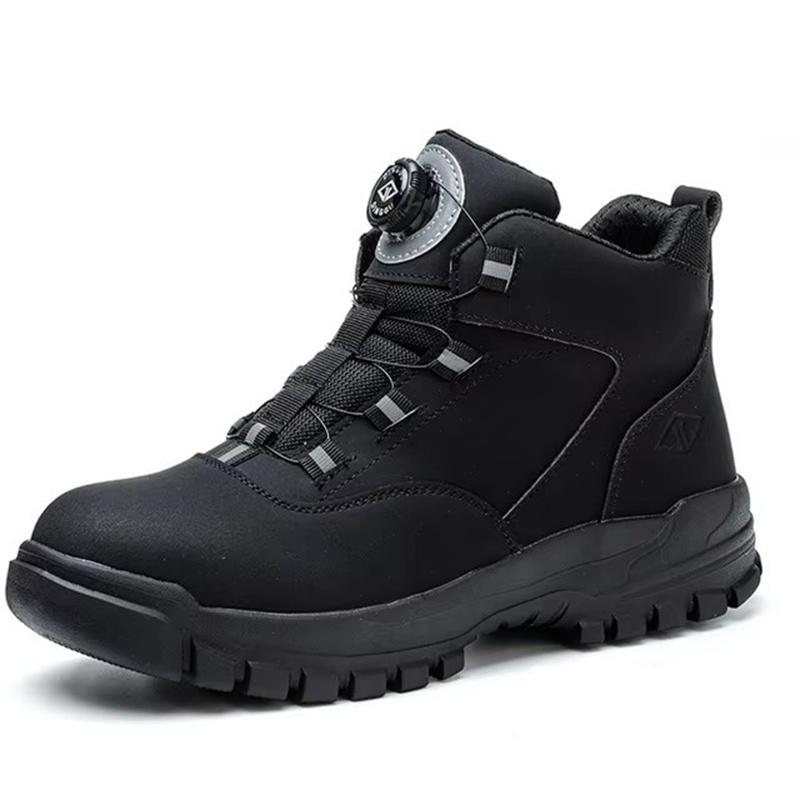 New Rotating Buttons Work Boots Men Steel Toe Shoes Safety Boots Puncture-Proof Protective Shoes Waterproof Indestructible Shoes