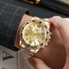 Watch Men's Watch Fake Three Eyes Casual Steel Belt Watch Alloy Fashion Quartz Watch