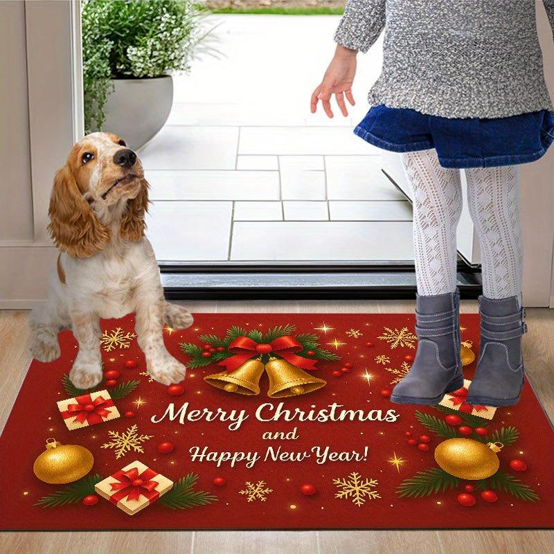 1Pcs Anti Fatigue Kitchen Rugs Christmas Golden Bells Waterproof Non-Slip Thick Cushioned Kitchen Mat Heavy Duty Comfort Standing Mat for Kitchen