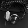 Faltbare, tiefe 0,5-mm-Gaming-Kopfhörer für Telefon/Computer, Schwarz