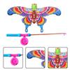 Children Kite Toy Cartoon Eagle Foldable Mini Plastic Toys Kite Hand Brake Fishing Rod  Butterflies For Kids Outdoor Toy For Fun