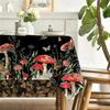 Mushroom Rectangular Tablecloth 60x84 Inch, Seasonal Vintage Washable Seasonal Table Cover for Party Picnic Dinner Decor