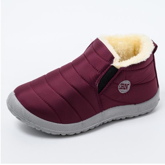 Bottes d'hiver ultralégères pour femmes, bottines imperméables, chaussures plates décontractées en peluche