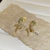 Popular European and American personality snake zodiac year micro-inlaid zircon stud earrings temperament niche ear clips hole-free exquisite earrings