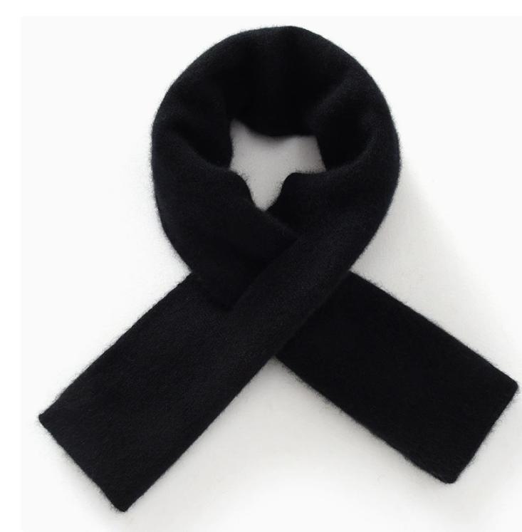 100% Wool Scarf Women Short Style Neck Protection Warm Autumn Winter Perforated Versatile Color-blocked Knitted Small Scarf