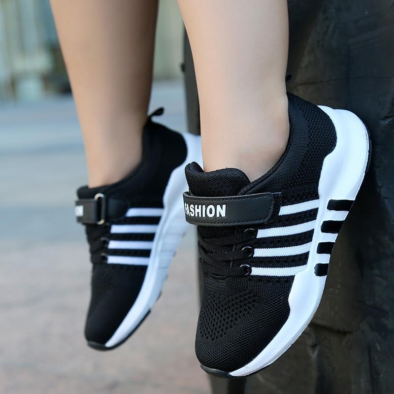 Sneakers Athletic Boys Casual Shoes Running Sports For Kids Girls Fashion Shoes Black white,EU33