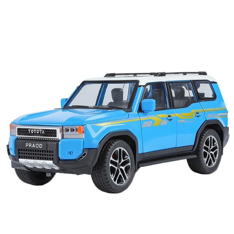 

Масштаб 1/24 Toyota Land Cruiser Prado LC250 Внедорожник Литой под давлением из сплава Модель автомобиля Звук и свет Детская игрушка Коллекционные предметы Подарок на день рождения для мальчика синий
