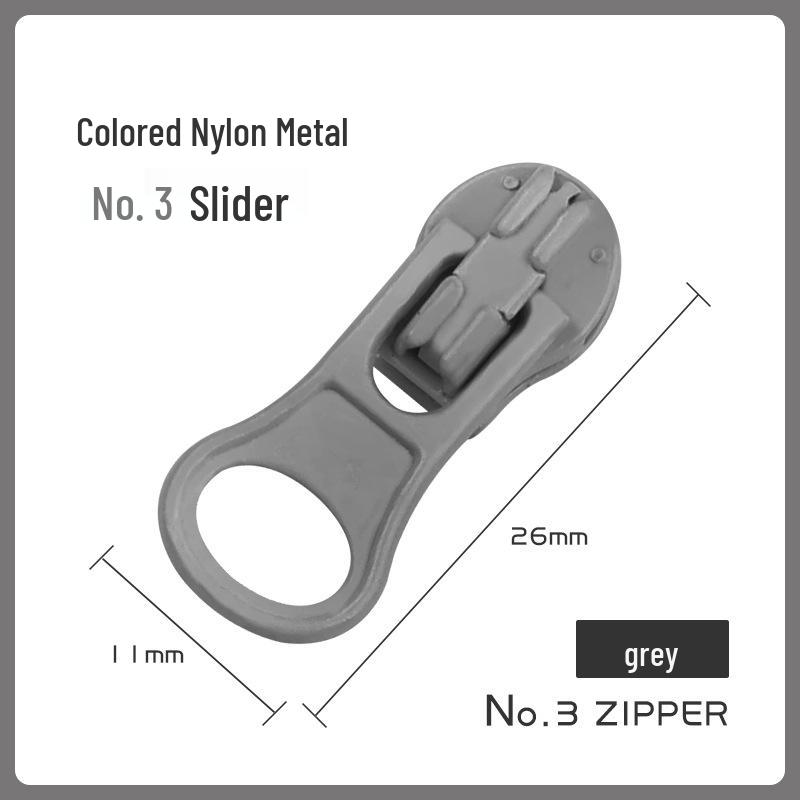 Nylon & Metal Zipper Pull for Jackets and Bags (No. 3 & No. 5)