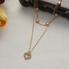 Simple Necklace Fashionable Pendant Necklace Hollow Heart Neck Jewelry Perfect for Youthful Couple or Close Friend