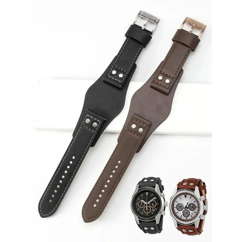Dla Fossil Seria Tacka Prawdziwa Zintegrowana Skóra Bydlęca Wodoodporna Miękka Wygodna Pasek do Zegarka Ch3051 Ch2564 Ch2565 Ch2891 22mm