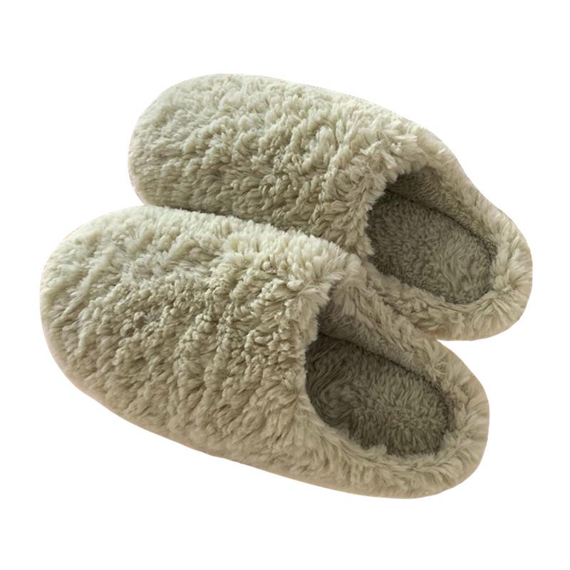 Winter Women's Plush Maternity Slippers - Japanese Style, Warm Wrap-Toe Indoor Cotton Shoes