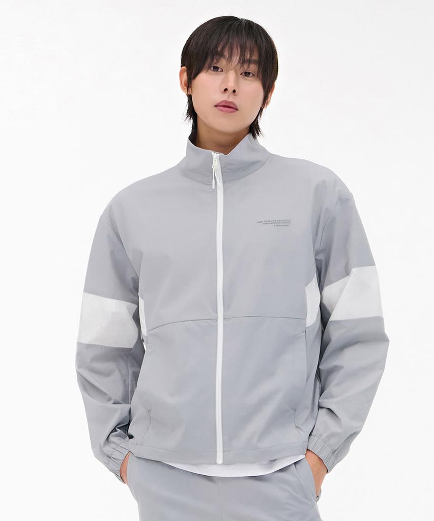 Chasecult Men'S Stretch High Neck Zip-Grey