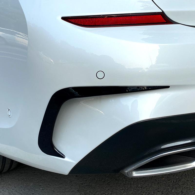 Für BMW 3er Zubehör G20 G28 318i 320i 325i 330i 2019-2020 Heckstoßstangen-Flossenabdeckung Verkleidung Seitensplitter Flügelspoiler Canard
