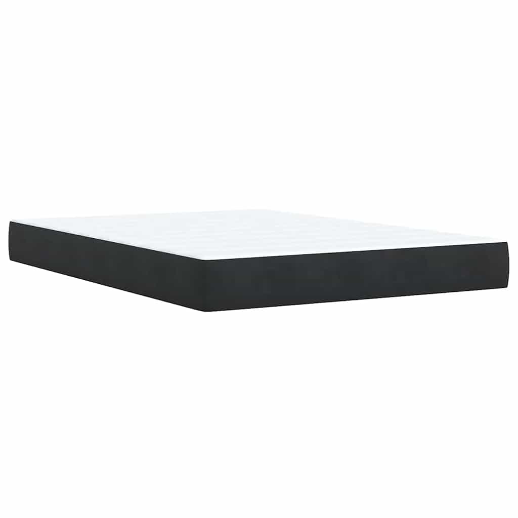 Box Spring Bed with Mattress Black 160 X 200 Cm Velvet