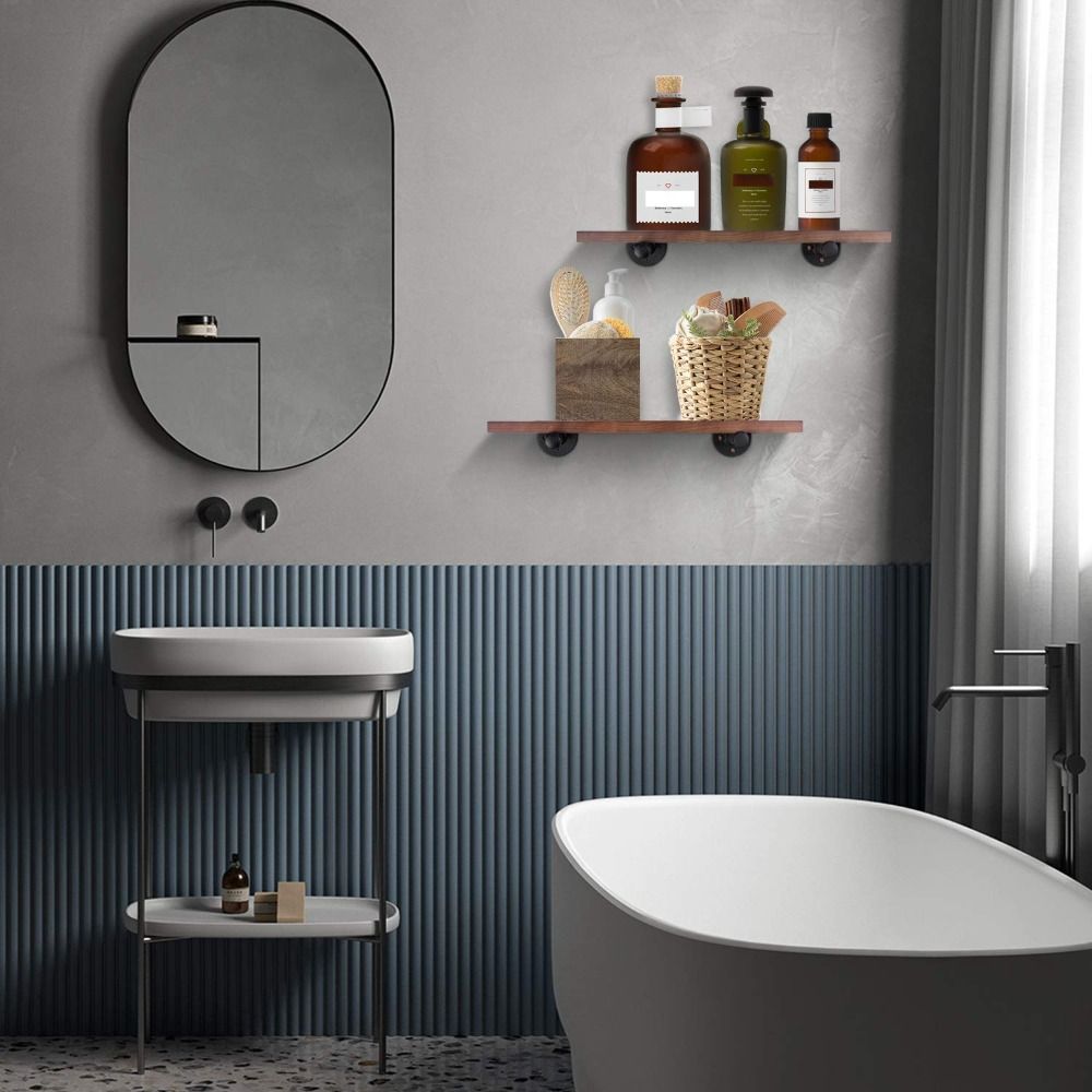 4pcs Fine Workmanship Wall Floating Shelf Holder Black Iron Pipe Iron Art Shelf Brackets  Room Decor