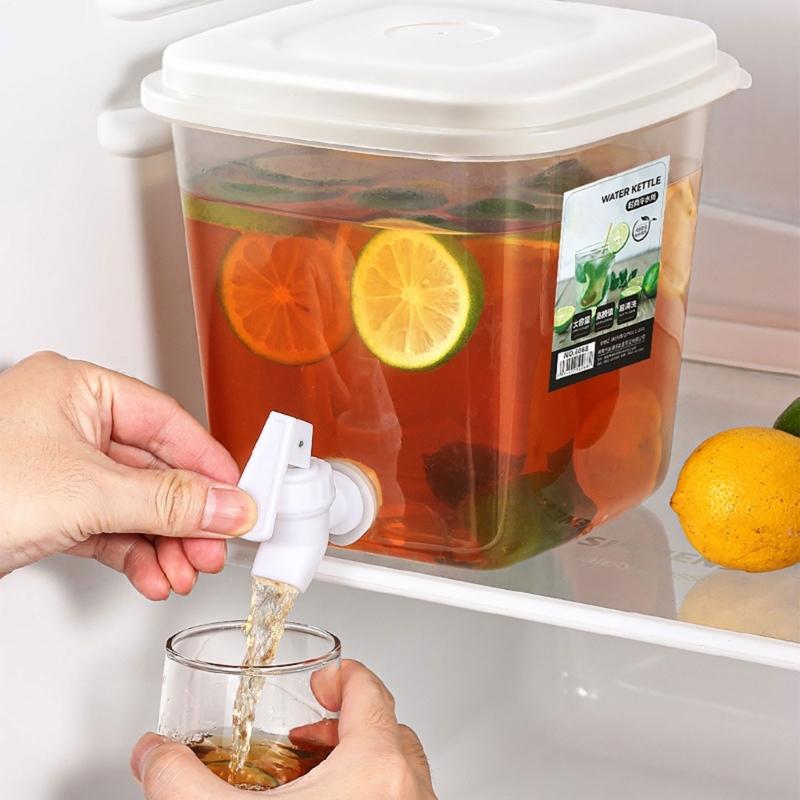 Caraffa per Acqua Trasparente da Frigorifero con Coperchio per Succhi Cold Brew Grande Capacità Dispenser per Bevande Essenziale per la Cucina