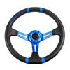 Universal 6 Bolt 350mm Deep Dish PVC Leather Carbon Fiber Steering Wheel