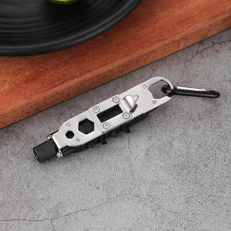 Multi Tool Screwdriver Bit with Carabiner Keychain Multifunctional Gadget Portable Screwdriver Pocket Bottles Opener