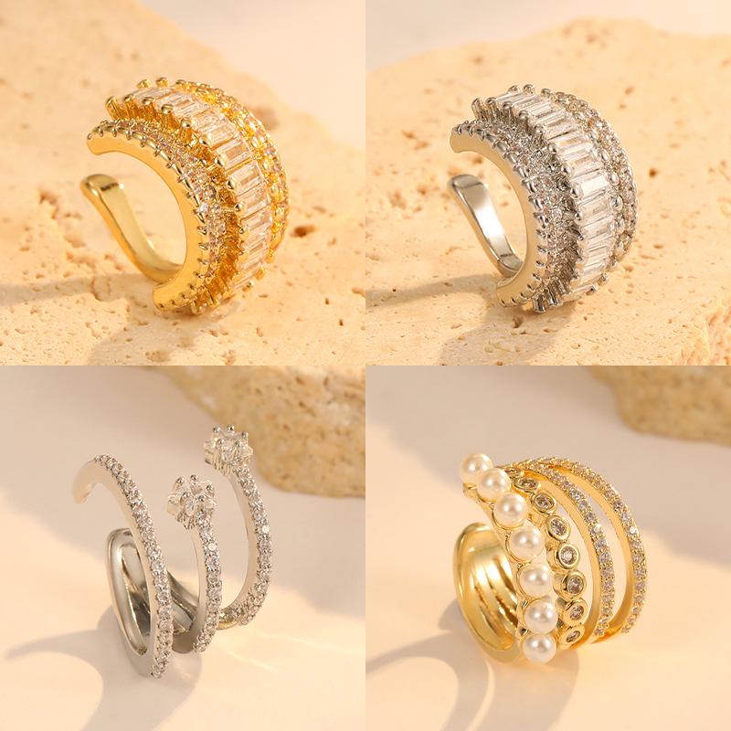 

Elegant Rhinestone Zircon Ear Cuff Earrings for Women - No Piercing Required