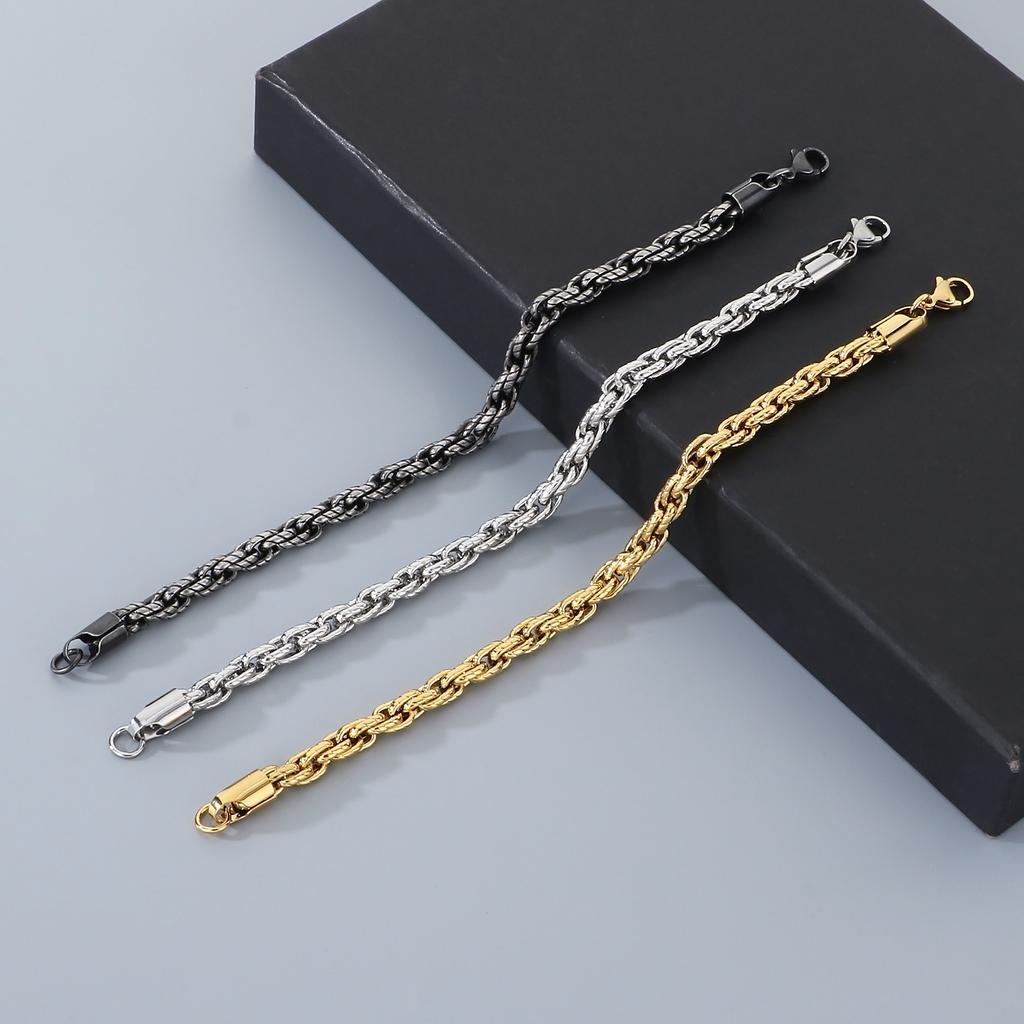 6mm Rope Chain Bracelet for Men - Stainless Steel 304 - KB203612