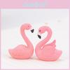 Colorful Pvc Flamingo Animal Keychain And Cake Topper Miniature Decor Piece