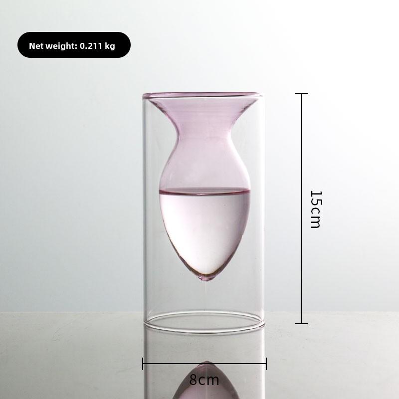 Nordic Creative Glass Small Vase Decorative Living Room Flower Arrangement Water Cultivation Feng ui Ornament