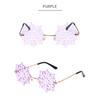 Fashion Colorful Snowflake Rimless Sunglasses for Girls Seaside Party Girls Taking Photo Christmas Camping Decors