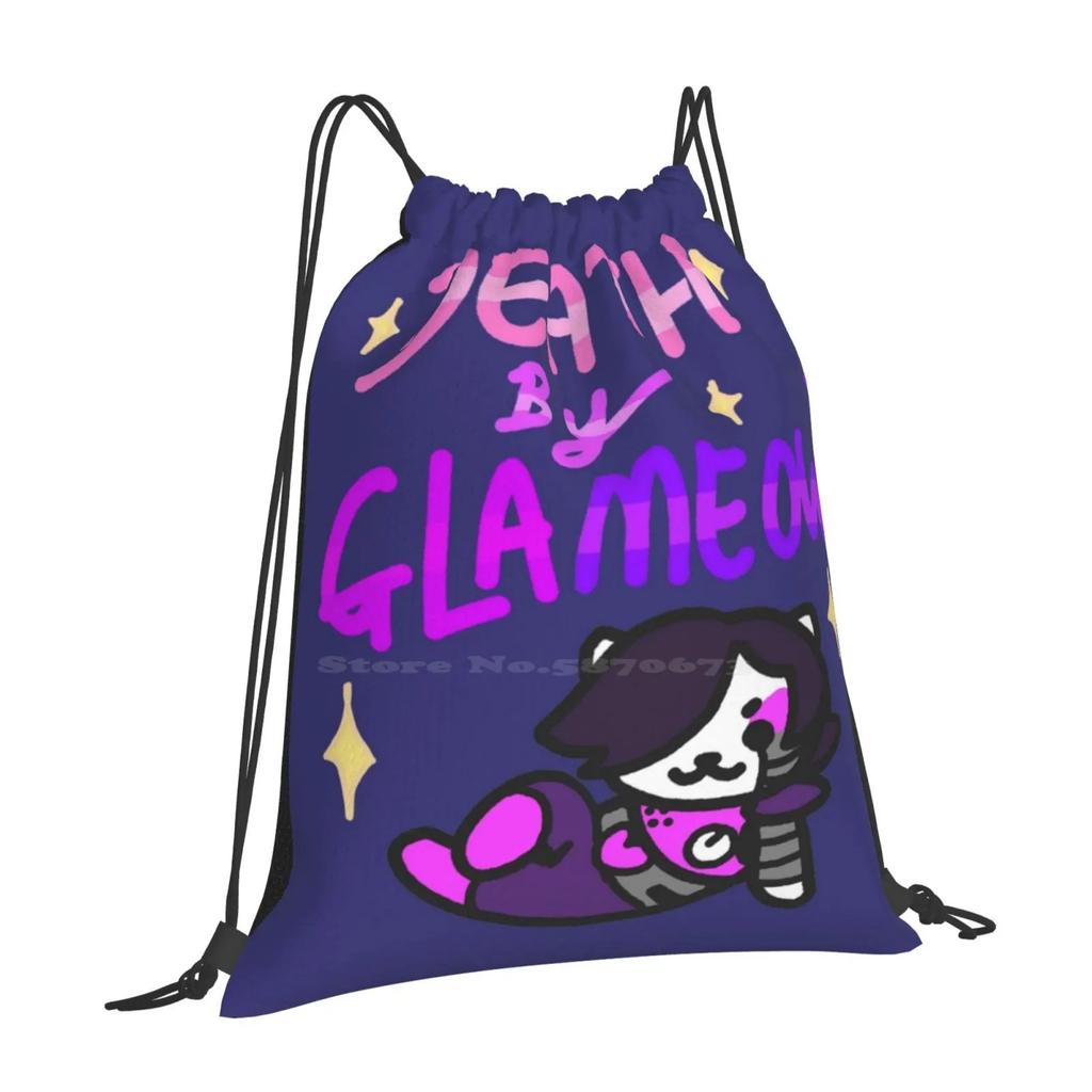 Death By Glameow Teen College Student Backpack Pattern Design Bags Undertale Mettaton Ex Neko Atsume