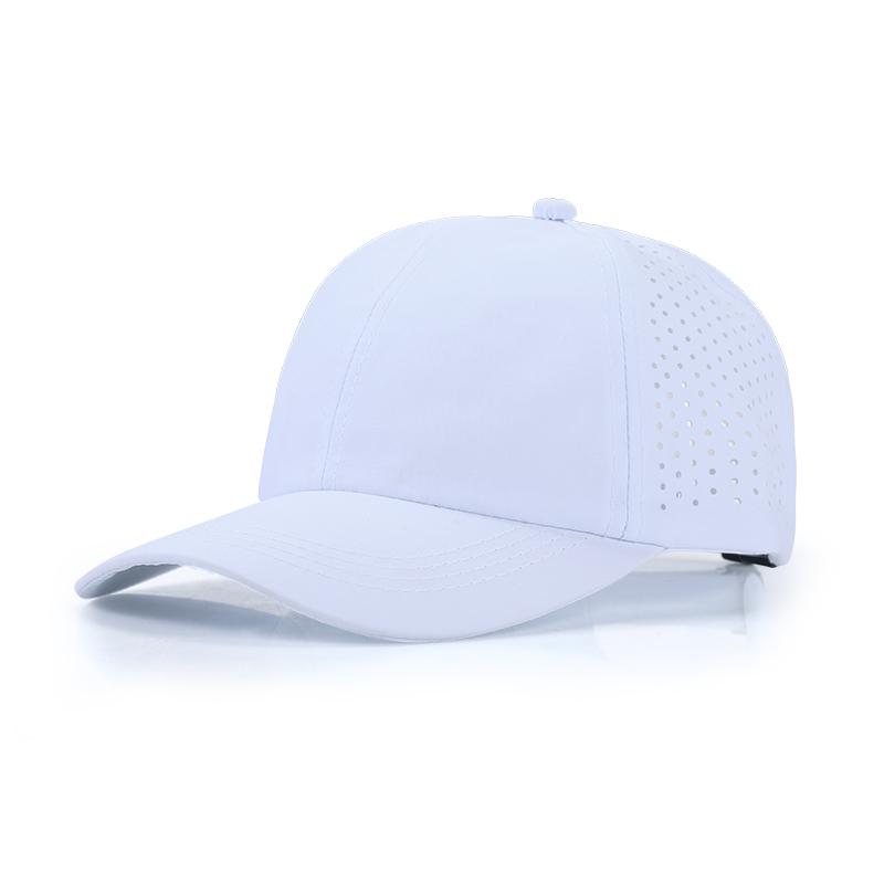 Custom Print 3D Logo Waterproof Laser Cut Hole Perforated Hat 6 Panels Performance Hat Baseball Cap Blank Unisex Hydro Hat