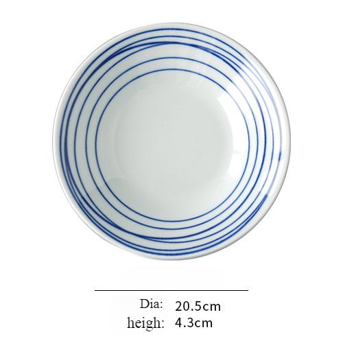 1pc Japanese Style High Temperature Underglaze Color Ceramic Dish, Round Hand-painted Porcelain Tableware for Home Restaurant 4 Style