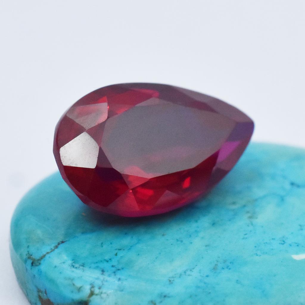 Ring Size 21.40 Carat Natural Red Ruby CERTIFIED Pear Cut Loose Gemstone