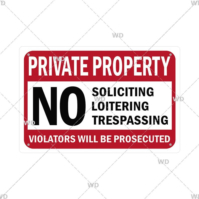 Warning Tin Sign Private Property Gun No Trespassing  Retro Vintage Plaque Danger Vedio Safety Home Door Street Bar Wall Decor