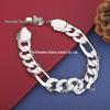 European & American Men's 12MM Silver-Plated Flat Curb Chain Necklace by TikTok TEMU