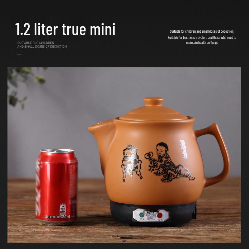 Children's Mini Ceramic Decoction Pot - 1.2L Electric Sand Pot for Traditional Chinese Medicine