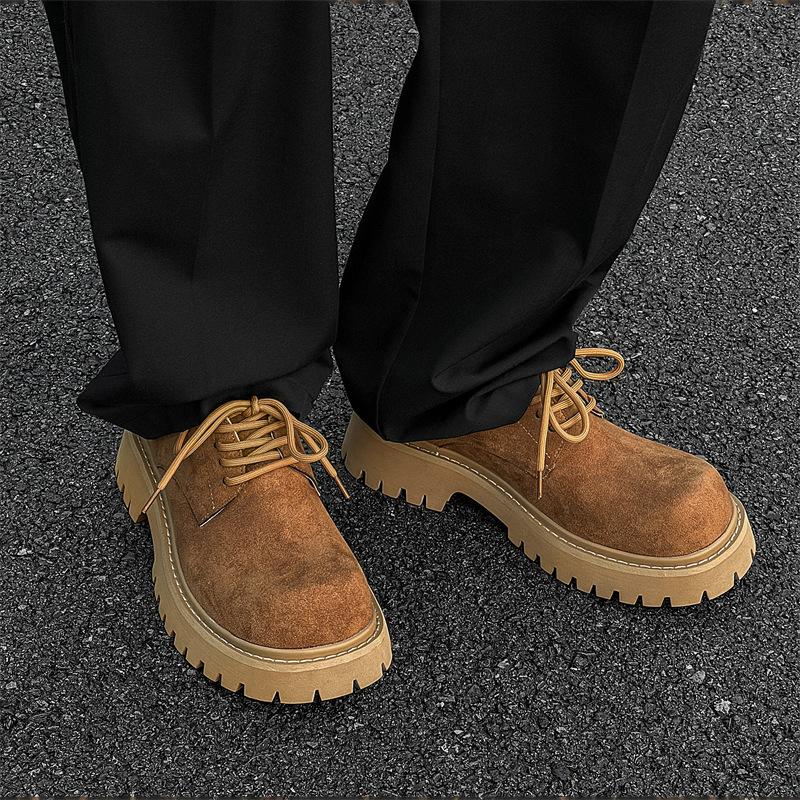 Derby shoes 2024 new Mickey big head shoes business casual platform round head leather shoes 5740-J