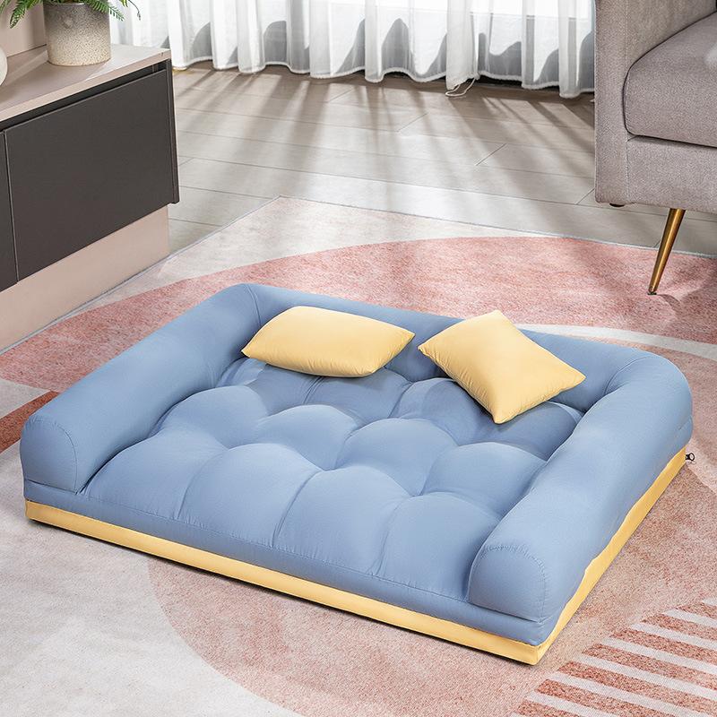 

Летний коврик для собак, зимний роскошный коврик для маленьких, средних и больших собак, клетчатая кровать для кошек и собак, съемная, моющаяся кровать для домашних животных M 60X45CM