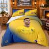 Set Biancheria da Letto Stampato 3 Pezzi Modello Cristiano Ronaldo Lenzuolo Federa per Decorazione Camera da Letto