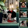 Cartoon M-Mafalda Cushion Cover Natural Linen Pillow Case Double-Sided Print Decorative Sofa Pillowcase Home Decor Gift