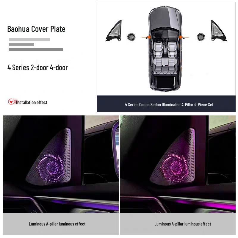 BMW Bowers & Wilkins Tweeter Speaker A-Pillar Luminous Cover Upgrade