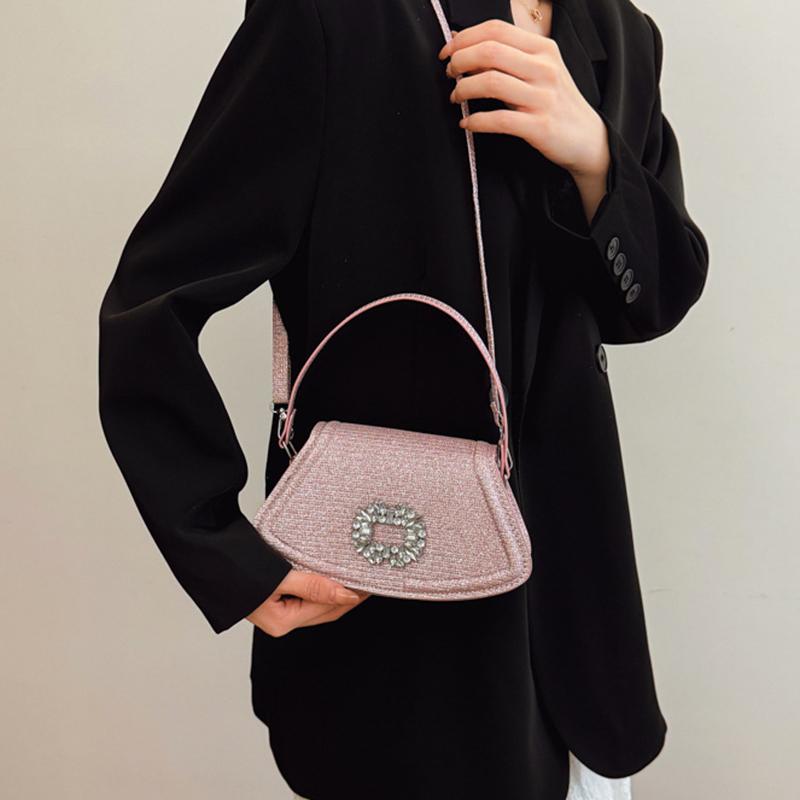Women Vintage PU Leather Sequin Y2K Crossbody Bag Fashion Floral Decor Shine Lady Outdoor Leisure Bag for Female Birthday Gifts