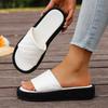 Women's Plus Size New Summer Casual Chunky Sole One Strap Slide Sandals