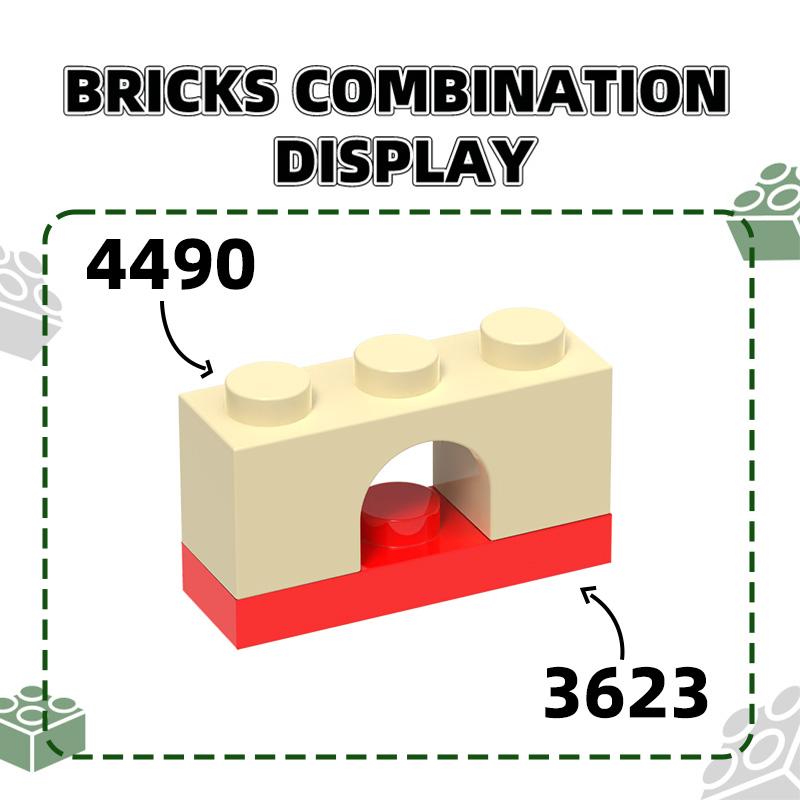 97Pcs/Lot 4490 Arch 1x3 Building Blocks Moc Accessories Compatible with Brick DIY Children Toys Gift Box