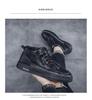 Men's High Top Casual Black Martin Boots for Spring and Autumn - Trendy All-Match Sports and Work Shoes.